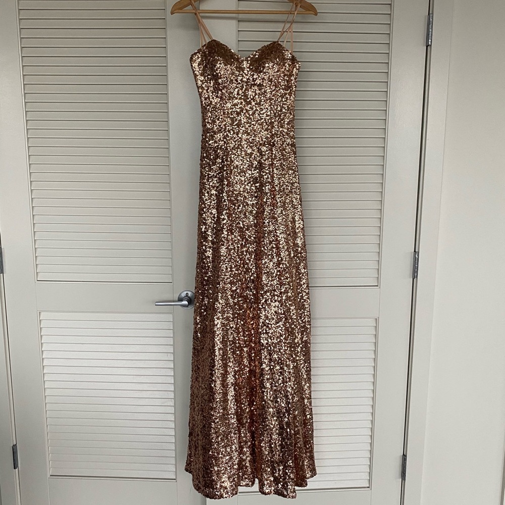 Gold Sequin Gown - Size 8